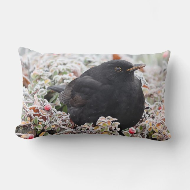 Almofada Lombar Winter Blackbird (Frente)