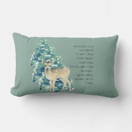 Almofada Lombar Winter Deer in the Snow – Wildlife Art Home Decor