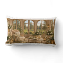 Winter Garden Pillow | Romantic Botanical Window &