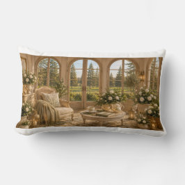 Almofada Lombar Winter Garden Pillow | Romantic Botanical Window &