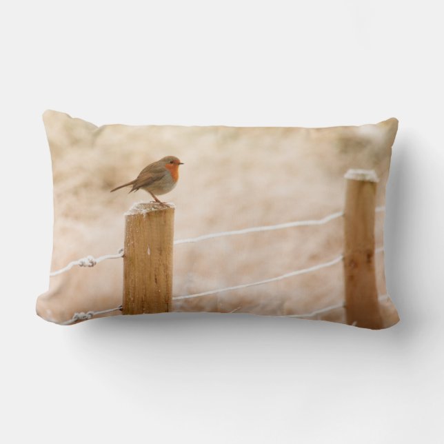 Almofada Lombar Winter Robin Redbreast (Frente)