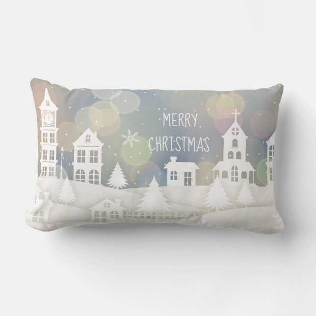 Almofada Lombar Winter Wonderland Bokeh (Frente)
