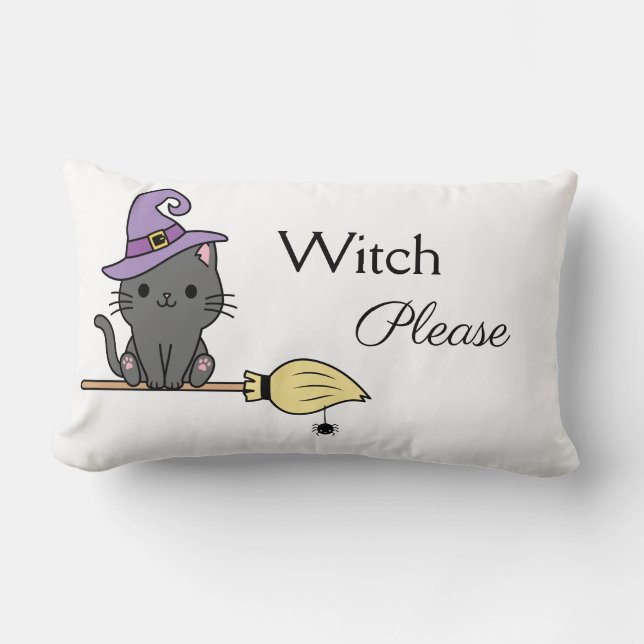 Almofada Lombar Witchy Cat Witchy Witchy, Por Favor (Frente)