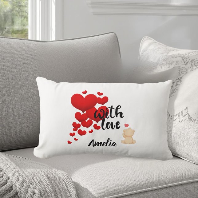 Almofada Lombar With Love Personalized Throw Pillow (Criador carregado)