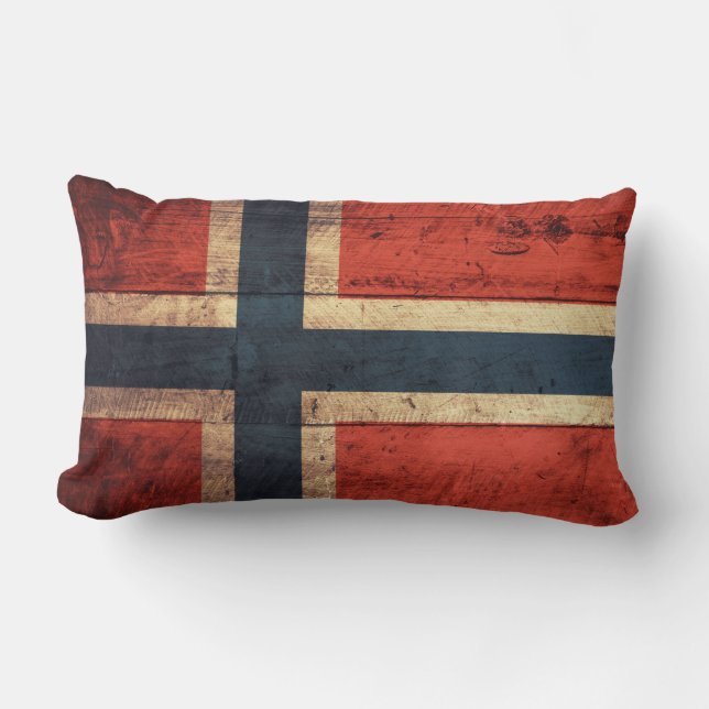Almofada Lombar Wooden Norway Flag (Frente)