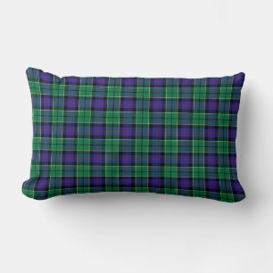 Almofada Lombar Xadrez azul e verde brilhante do Scottish do clã