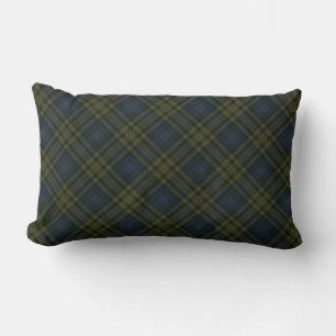 Almofada Lombar Xadrez Azul Escuro de Estilo Amarelo de Argyle