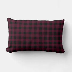 Almofada Lombar Xadrez de Buffalo Preto e Vermelho