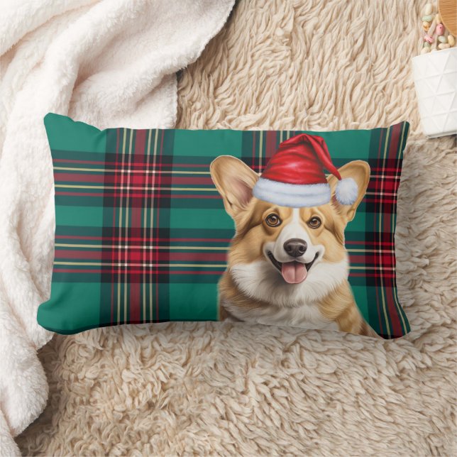 Almofada Lombar Xadrez de Férias de Cão de Pembroke Welsh Corgi (Cobertor)