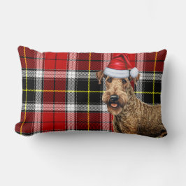 Almofada Lombar Xadrez de Natal Airedale Terrier Holiday
