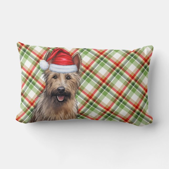Almofada Lombar Xadrez de Natal do Picard Dog Holiday (Verso)