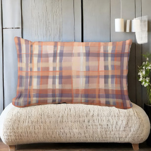 Almofada Lombar Xadrez do tartan bege laranja verificação moderna