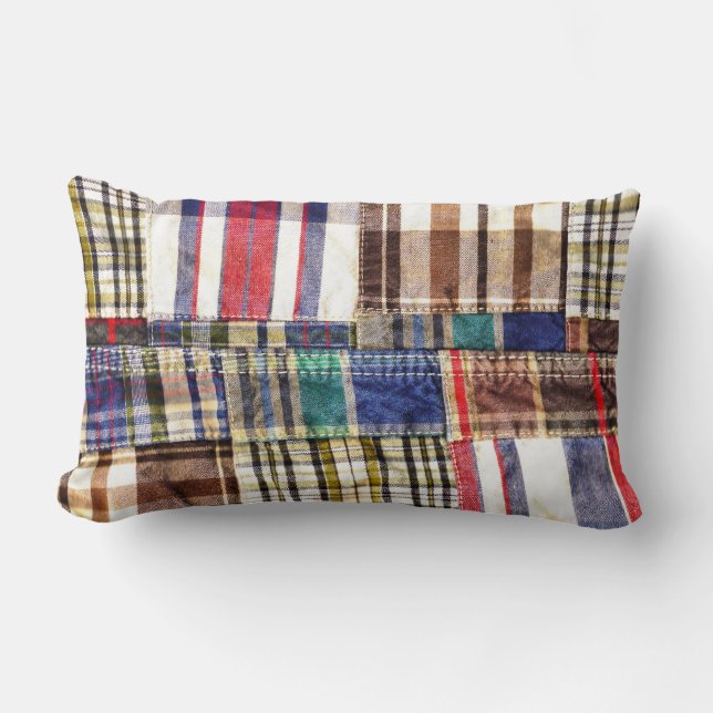 Almofada Lombar Xadrez Patchwork (Frente)