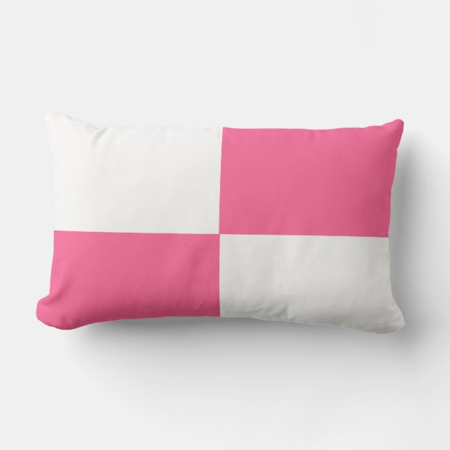 Almofada Lombar xadrez rosa e branco (Frente)