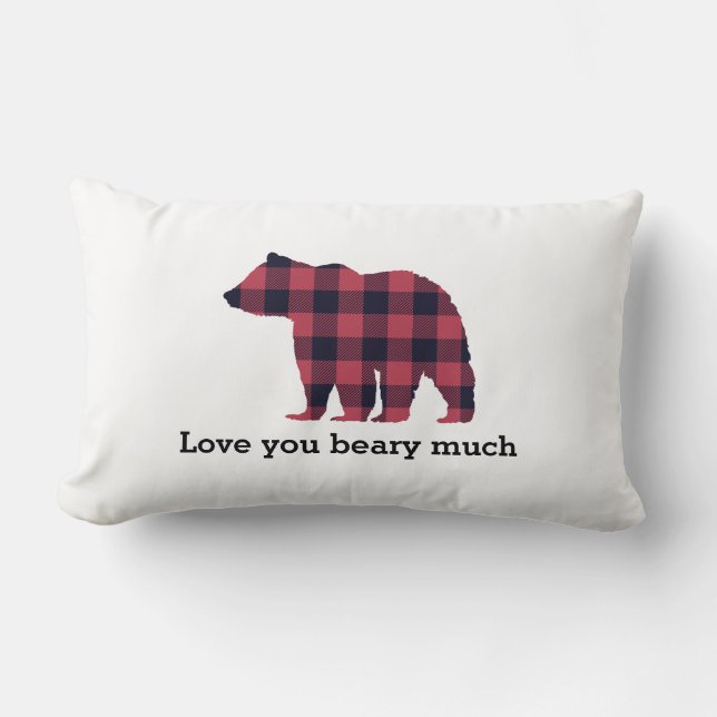 Almofada Lombar Xadrez Selvagem Adora Você Travesseiro decorativo (Frente)