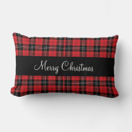 Almofada Lombar Xadrez Tartan Vermelho Preto Branco Plaid Buffalo