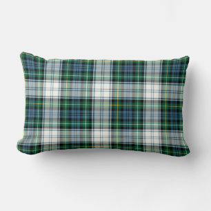 Almofada Lombar Xadrez verde e branca do Tartan do vestido de