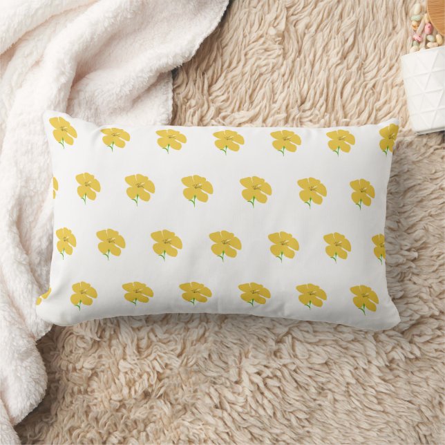 Almofada Lombar Yellow floral Throw Pillow (Cobertor)
