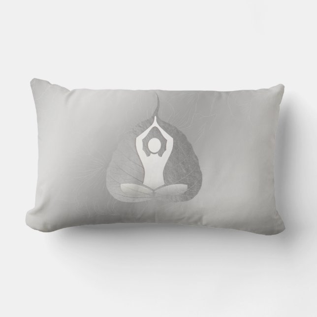 Almofada Lombar Yoga Instrutor Studio Meditação Pose Bodhi Leaf (Frente)