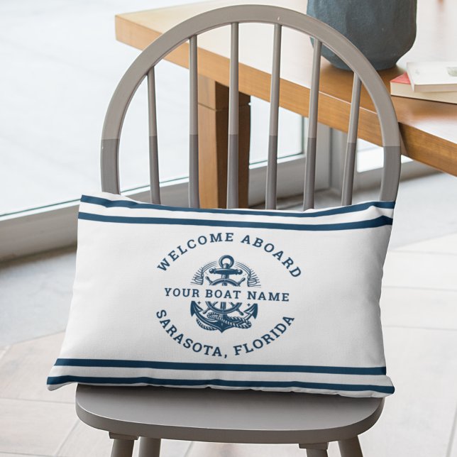 Almofada Lombar Your Name of Boat Ancient Anchor  (Criador carregado)