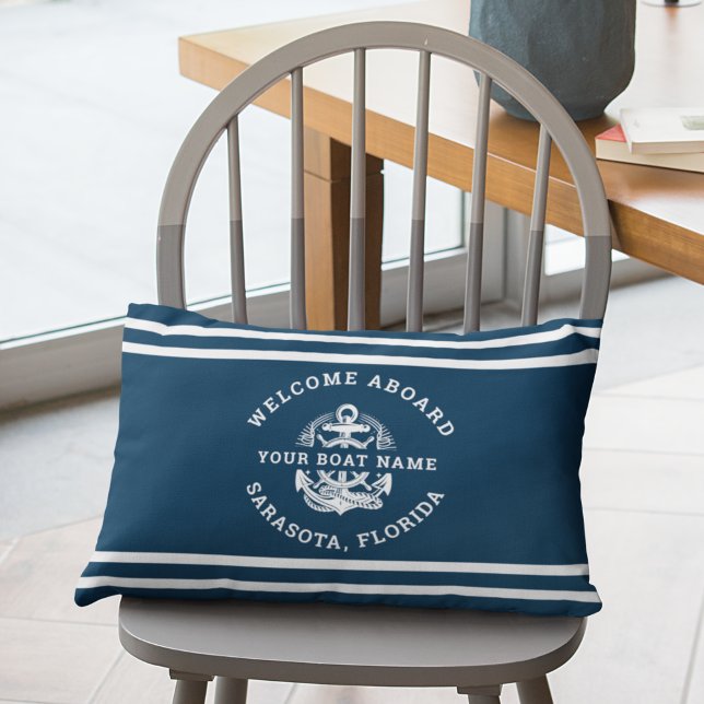 Almofada Lombar Your Name of Boat Ancient Anchor  (Criador carregado)