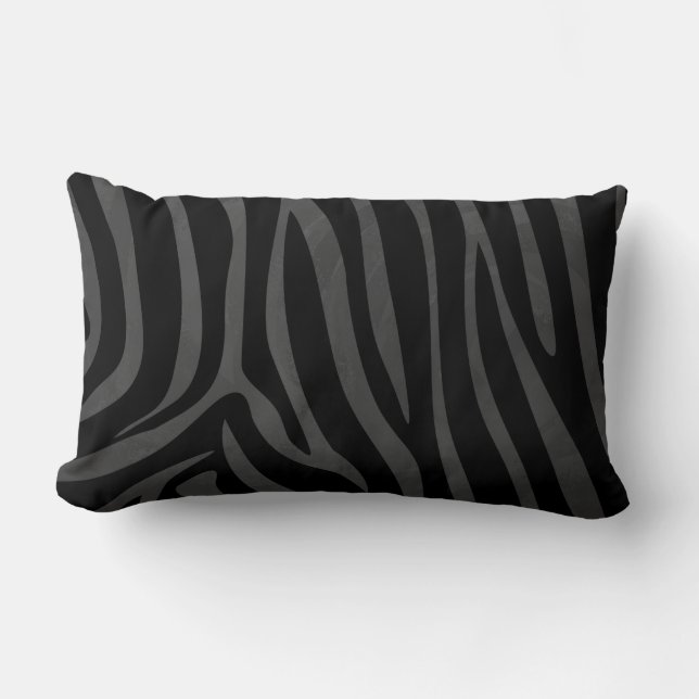 Almofada Lombar Zebra Black e Cinza (Frente)