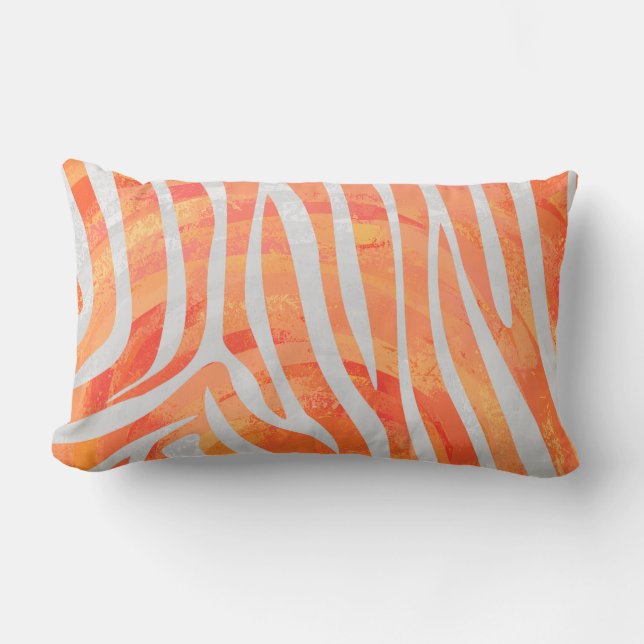 Almofada Lombar Zebra Orange e Impressão branca (Frente)