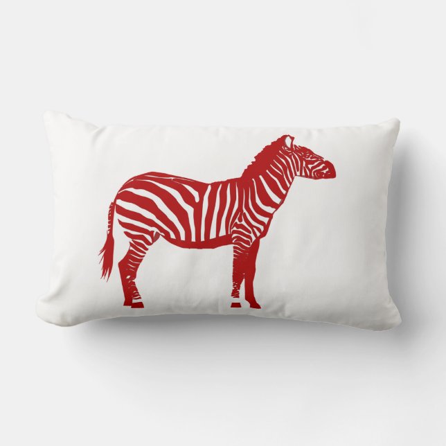 Almofada Lombar Zebra - Vermelho profundo e branco (Frente)