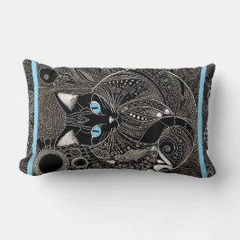 Almofada Lombar Zen Cat Companion, New Moon Blue Stripe