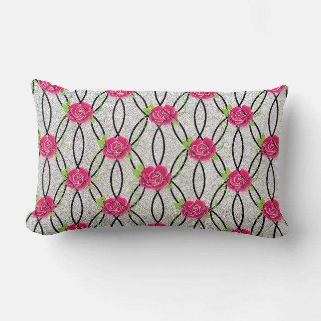 Almofada Lombar Zig Zag Pattern, flor (Frente)