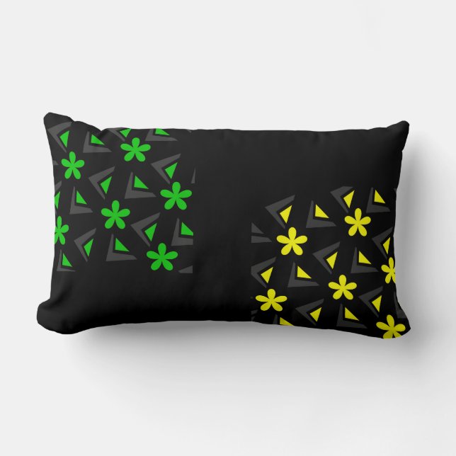 Almofada Lombar Zig Zag Standard com flores (Frente)