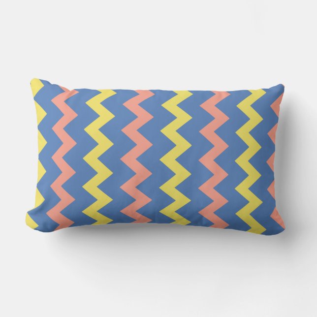 Almofada Lombar Zigzag chevron colorido brilhante (Frente)