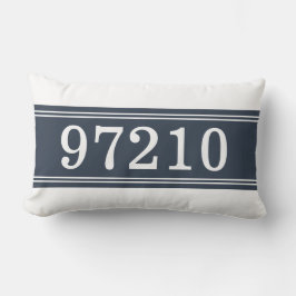 Almofada Lombar Zip Code Blue White New Home Housearming