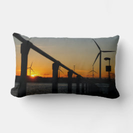 Almofada Lombar Zonsondergang met windmolen, Rustgevend relaxt.