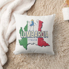 Almofada Lombardia Itália Retro Região Mapa Vintage Souveni