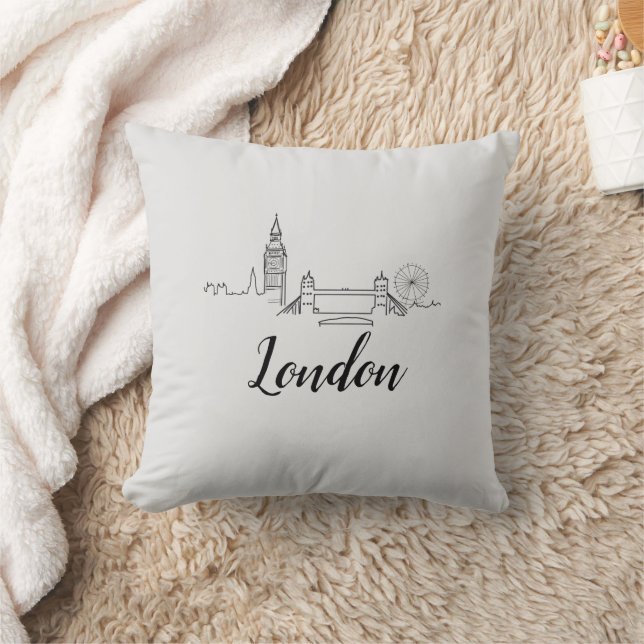 Almofada London British Illustration (Cobertor)