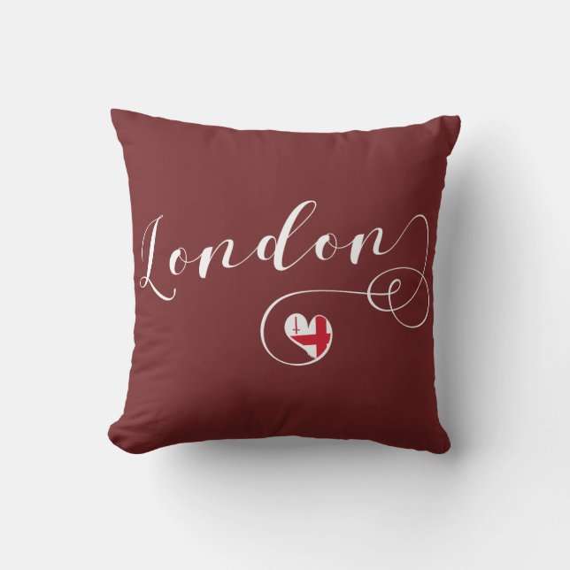 Almofada London Heart Travesseiro decorativo, Inglaterra (Frente)