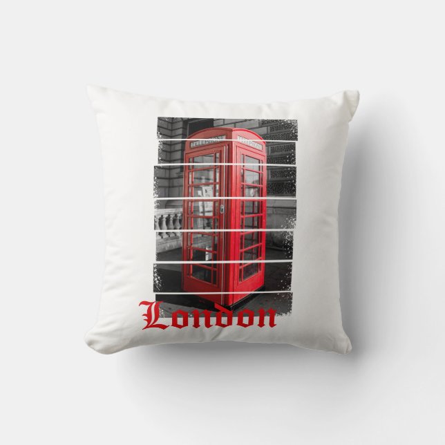 Almofada London Phone Box Vintage Souvenir (Frente)