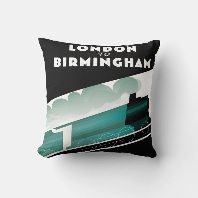 Almofada Londres para Birmingham Train poser Canvas Print (Frente)