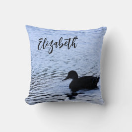 Almofada Lone Duck Wildlife Lake Water Ripples Photography