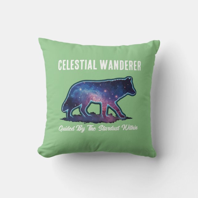 Almofada Lone Galaxy Wolf Silhouette (Frente)