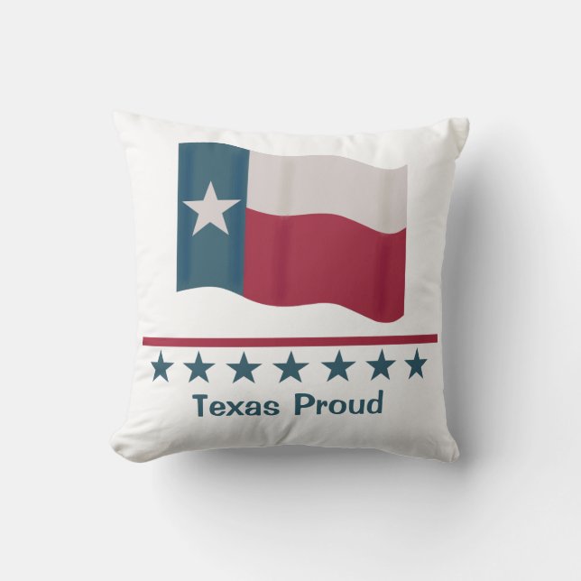 Almofada Lone Star Flag Texas - Palavras orgulhosas de verm (Frente)