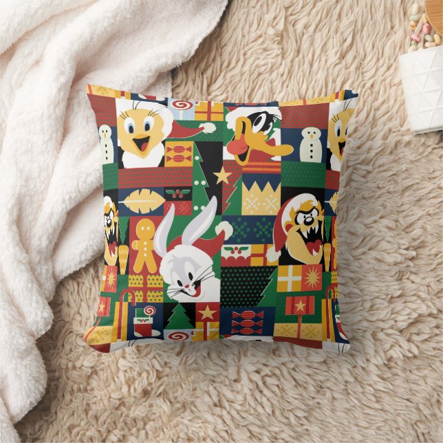Almofada LOONEY TUNES™ Holiday Block Patterno (Cobertor)