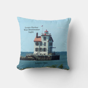 Almofada Lorain Harbour West Breakwater Light travesseiro