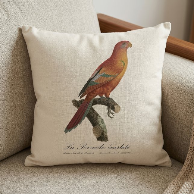 Almofada Lório-vermelho ou Eos Bornea, Trichoglossus borneu (Red Lory or Eos Bornea, Trichoglossus borneus. Throw Pillow)