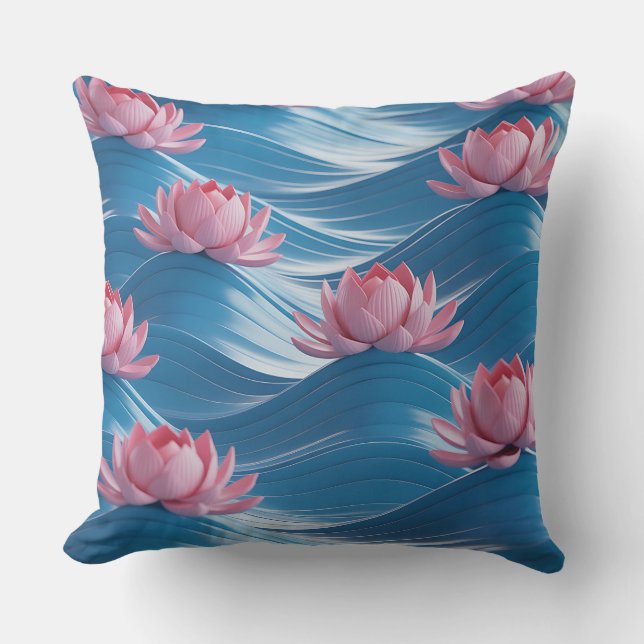 Almofada Lotus Wave Relief 3D Batik Motif (Frente)