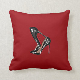 Almofada LOUBOUTIN EMPILHADO com fundo VERMELHO