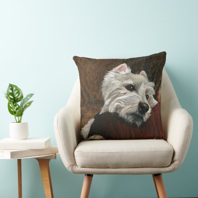 Almofada Lounging Westie em Sofa (Cadeira)