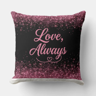 Almofada Love, Always Pink Glitter Black Romantic