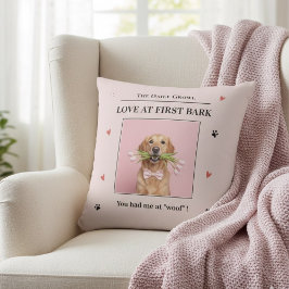 Almofada Love at First Bark Personalized Dog Custom